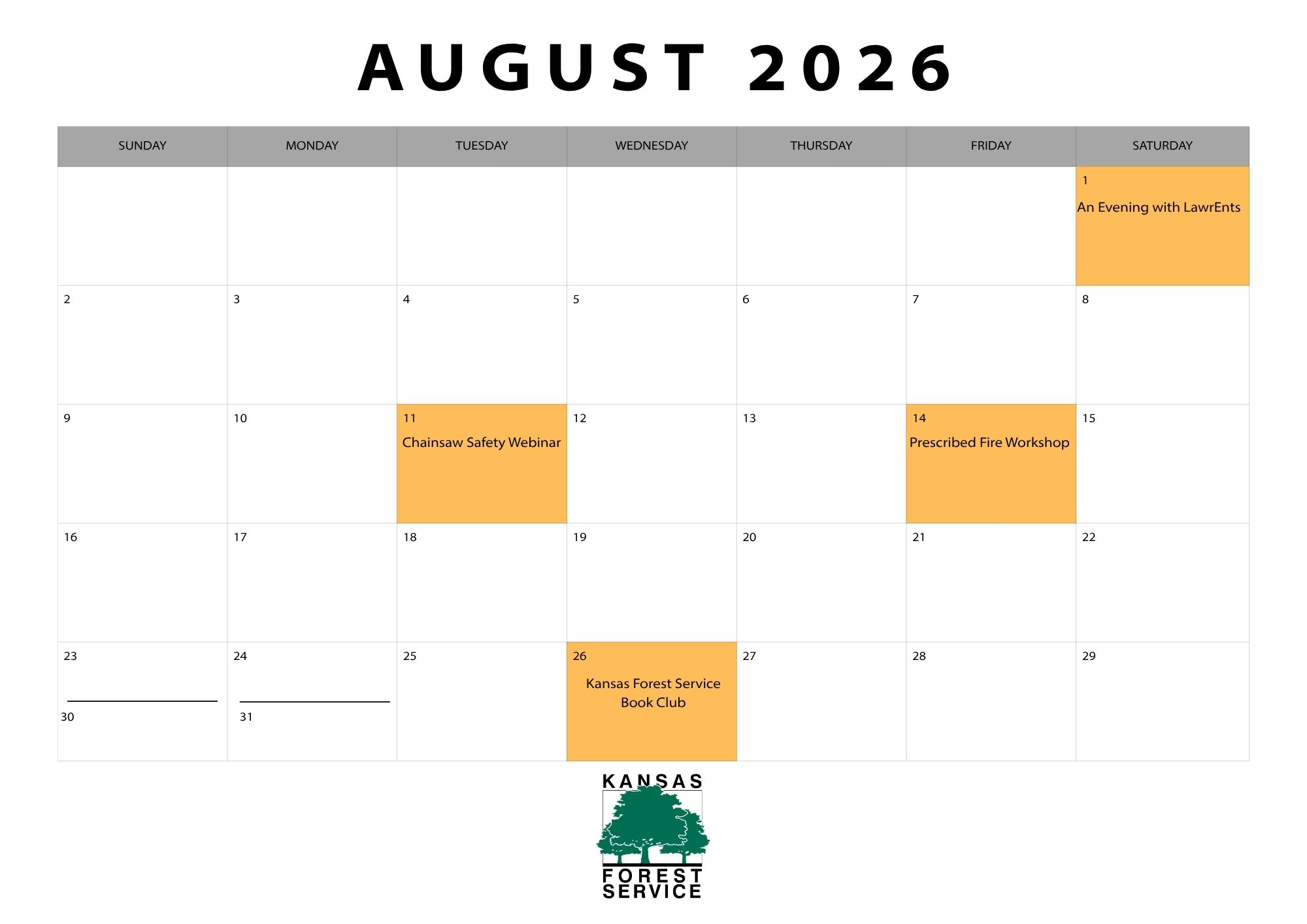 August Calendar August Calendar